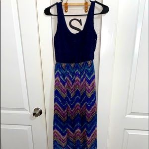 NAVY/MUTI Colored Maxi Dress